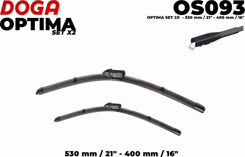 DOGA OS093 - Щетка стеклоочистителя autospares.lv