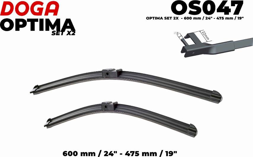 DOGA OS047 - Щетка стеклоочистителя autospares.lv