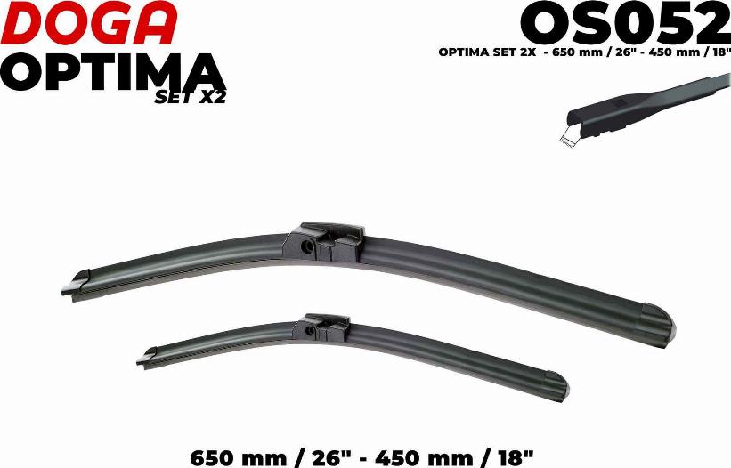 DOGA OS052 - Щетка стеклоочистителя autospares.lv