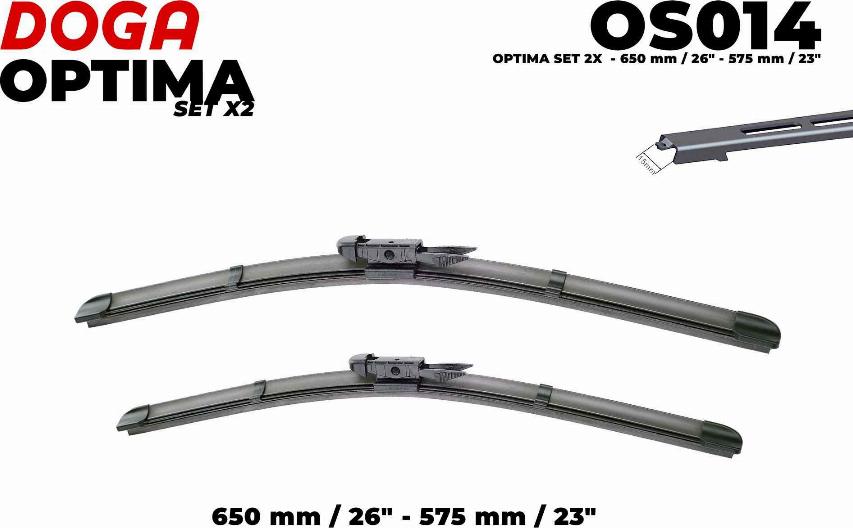 DOGA OS014 - Щетка стеклоочистителя autospares.lv