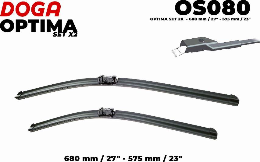 DOGA OS080 - Щетка стеклоочистителя autospares.lv