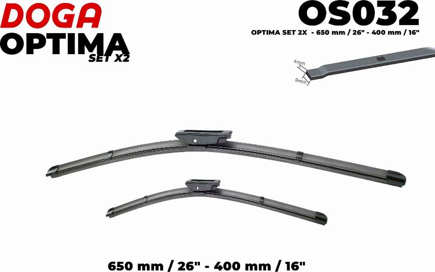 DOGA OS032 - Щетка стеклоочистителя autospares.lv