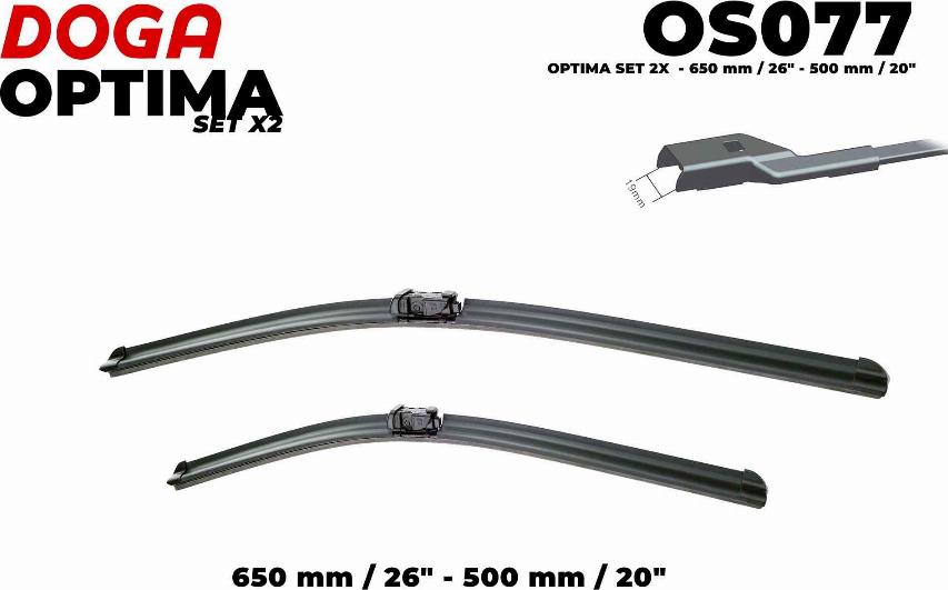 DOGA OS077 - Щетка стеклоочистителя autospares.lv