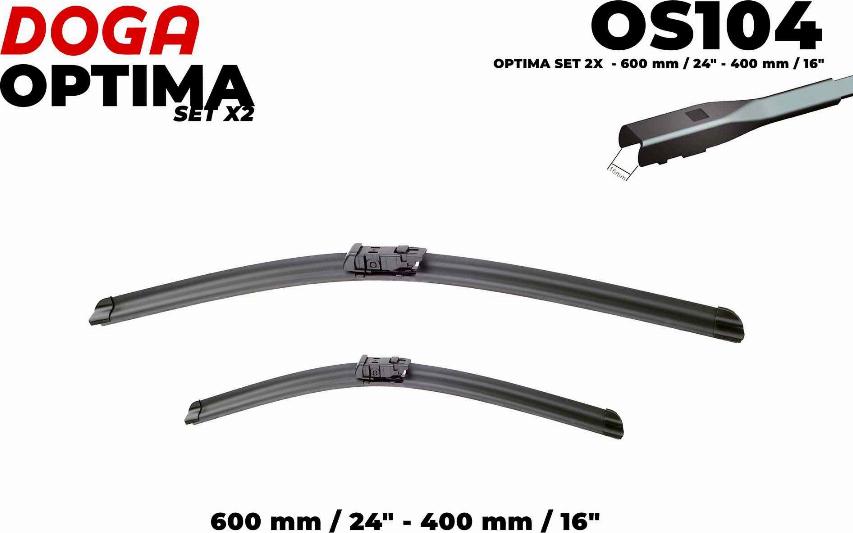 DOGA OS104 - Щетка стеклоочистителя autospares.lv