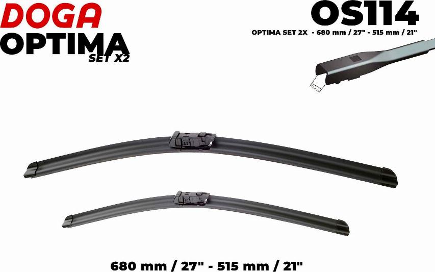 DOGA OS114 - Щетка стеклоочистителя autospares.lv