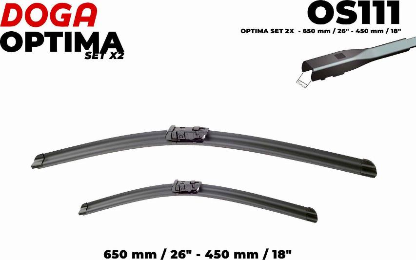 DOGA OS111 - Щетка стеклоочистителя autospares.lv