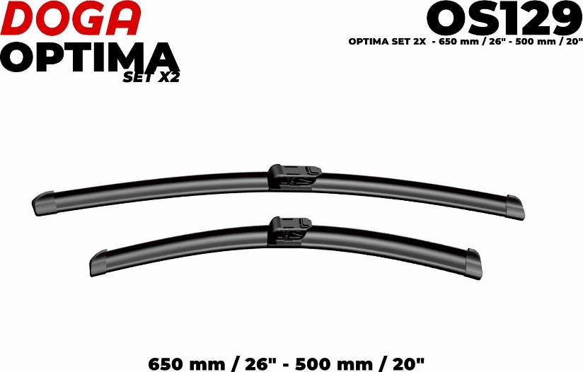 DOGA OS129 - Щетка стеклоочистителя autospares.lv