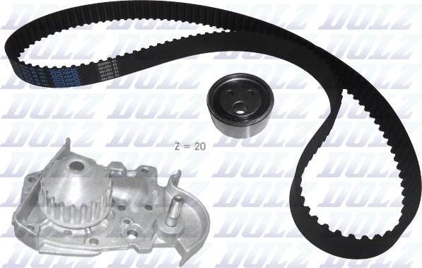 DOLZ KD018 - Водяной насос + комплект зубчатого ремня ГРМ autospares.lv