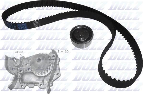 DOLZ KD017 - Водяной насос + комплект зубчатого ремня ГРМ autospares.lv