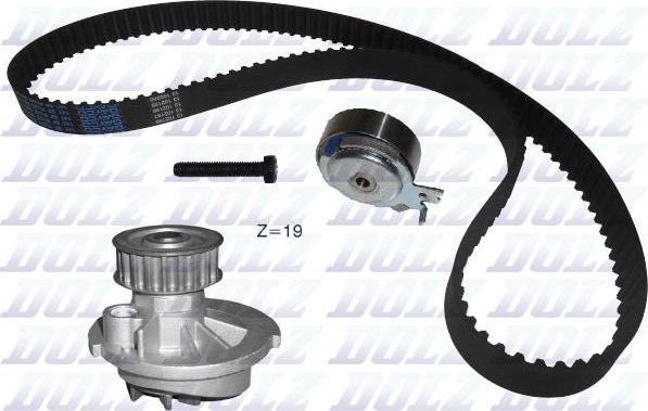 DOLZ KD025 - Водяной насос + комплект зубчатого ремня ГРМ autospares.lv