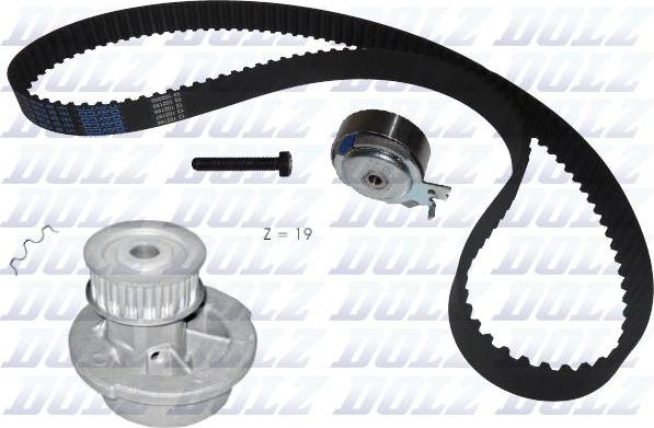 DOLZ KD021 - Водяной насос + комплект зубчатого ремня ГРМ autospares.lv
