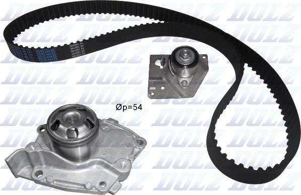 DOLZ KD027 - Водяной насос + комплект зубчатого ремня ГРМ autospares.lv