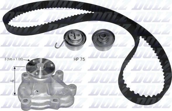 DOLZ KD142 - Водяной насос + комплект зубчатого ремня ГРМ autospares.lv