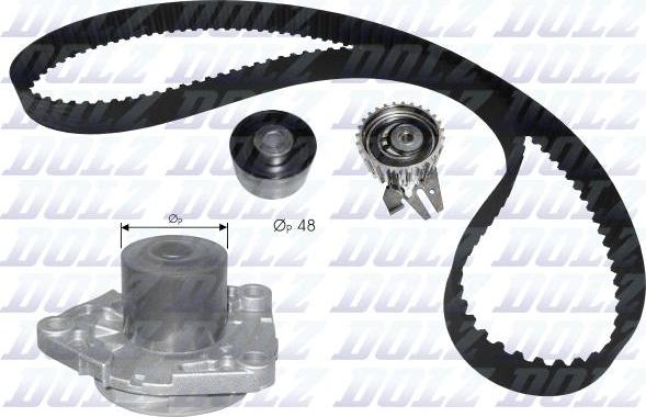 DOLZ KD109 - Водяной насос + комплект зубчатого ремня ГРМ autospares.lv