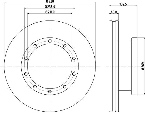 DON CVD552 - Тормозной диск autospares.lv