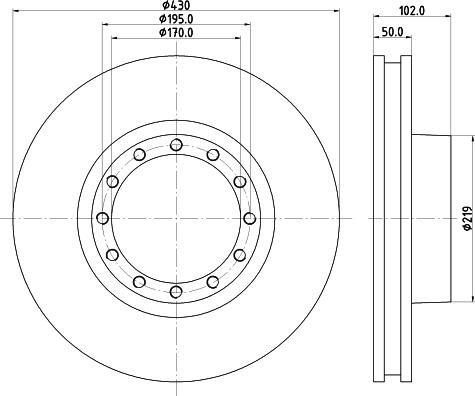 DON CVD519 - Тормозной диск autospares.lv