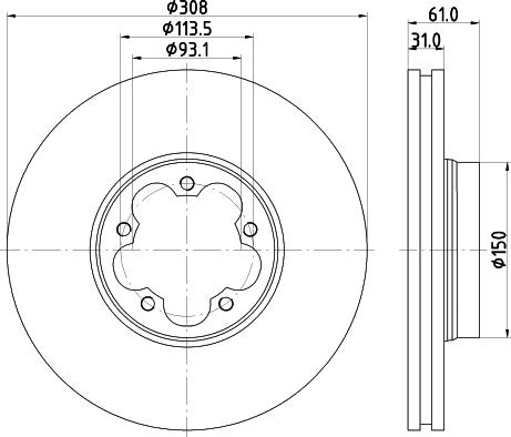 DON PCD19611 - Тормозной диск autospares.lv