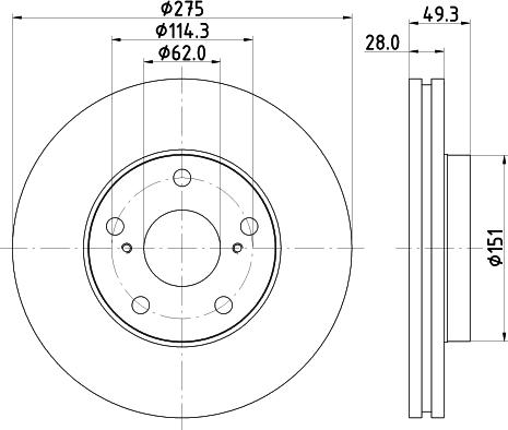 DON PCD14092 - Тормозной диск autospares.lv