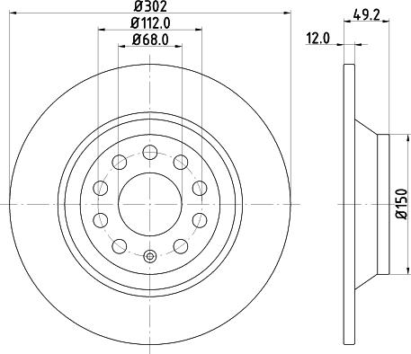 DON PCD10492 - Тормозной диск autospares.lv