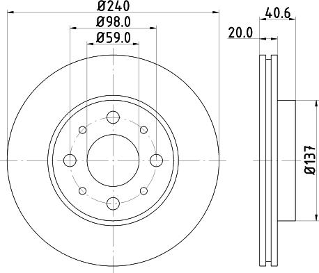 DON PCD11522 - Тормозной диск autospares.lv