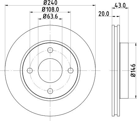 DON PCD11872 - Тормозной диск autospares.lv