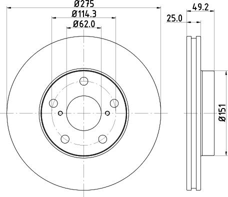 DON PCD18742 - Тормозной диск autospares.lv