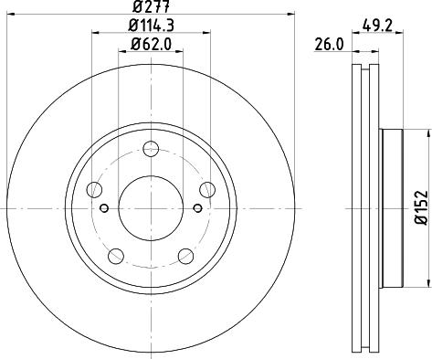 DON PCD13052 - Тормозной диск autospares.lv