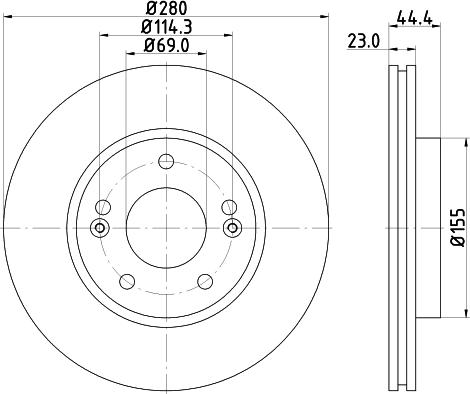 DON PCD13122 - Тормозной диск autospares.lv