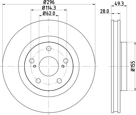 DON PCD12492 - Тормозной диск autospares.lv