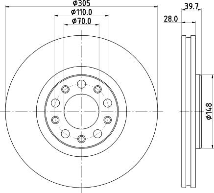 DON PCD22852 - Тормозной диск autospares.lv