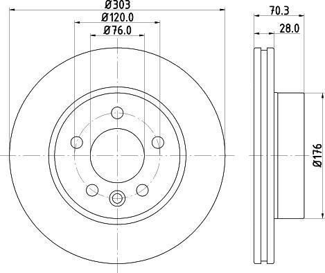 DON PCD22801 - Тормозной диск autospares.lv