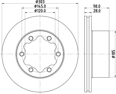 DON PCD22821 - Тормозной диск autospares.lv