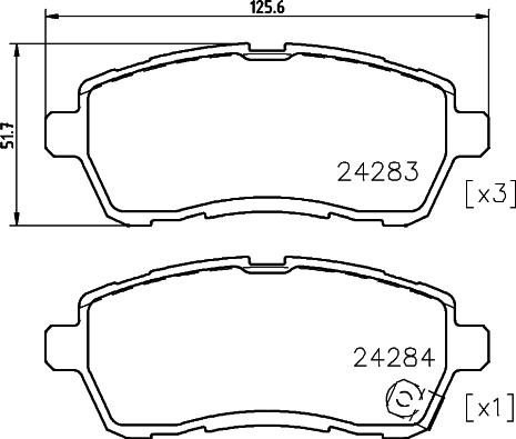 DON PCP1954 - Тормозные колодки, дисковые, комплект autospares.lv