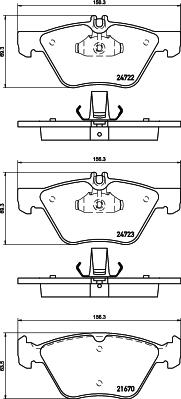 DON PCP1593 - Тормозные колодки, дисковые, комплект autospares.lv