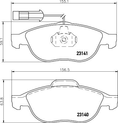 DON PCP1546 - Тормозные колодки, дисковые, комплект autospares.lv