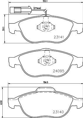 DON PCP1547 - Тормозные колодки, дисковые, комплект autospares.lv