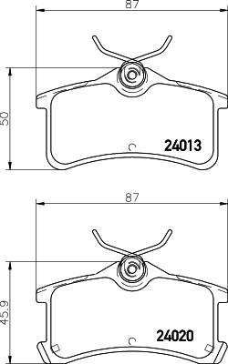 DON PCP1555 - Тормозные колодки, дисковые, комплект autospares.lv