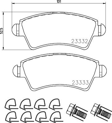 DON PCP1500 - Тормозные колодки, дисковые, комплект autospares.lv