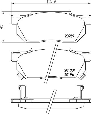 DON PCP1536 - Тормозные колодки, дисковые, комплект autospares.lv