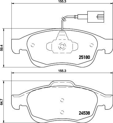 DON PCP1571 - Тормозные колодки, дисковые, комплект autospares.lv