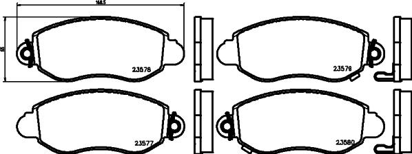 DON PCP1665 - Тормозные колодки, дисковые, комплект autospares.lv