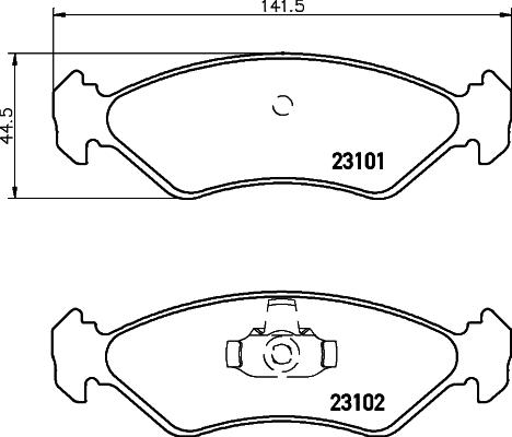 DON PCP1146 - Тормозные колодки, дисковые, комплект autospares.lv