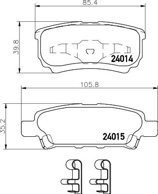 DON PCP1104 - Тормозные колодки, дисковые, комплект autospares.lv