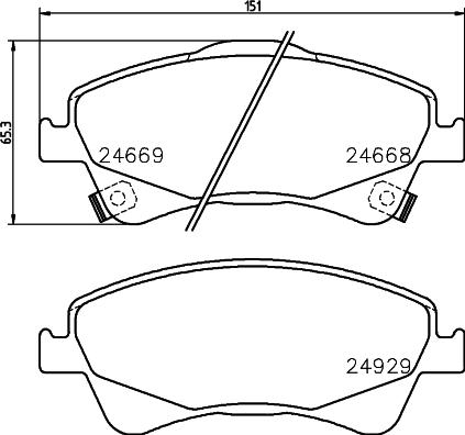 DON PCP1106 - Тормозные колодки, дисковые, комплект autospares.lv