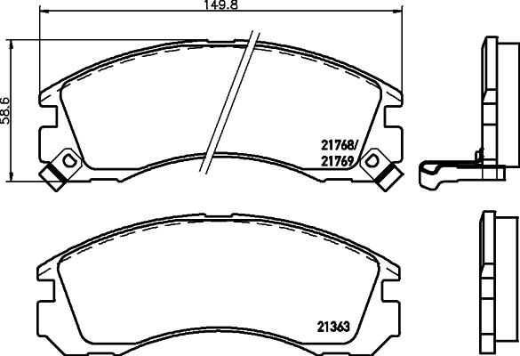 DON PCP1103 - Тормозные колодки, дисковые, комплект autospares.lv