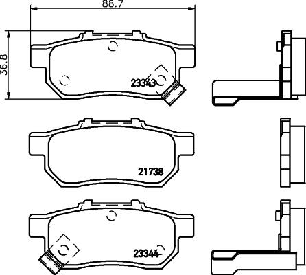 DON PCP1133 - Тормозные колодки, дисковые, комплект autospares.lv