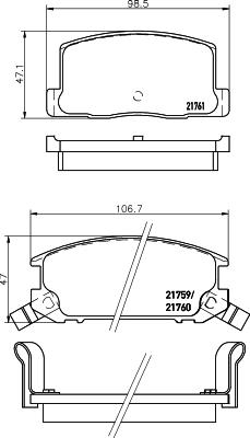 DON PCP1861 - Тормозные колодки, дисковые, комплект autospares.lv