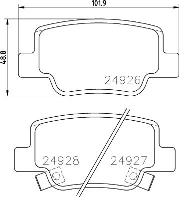 DON PCP1362 - Тормозные колодки, дисковые, комплект autospares.lv