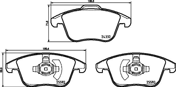 DON PCP1721 - Тормозные колодки, дисковые, комплект autospares.lv