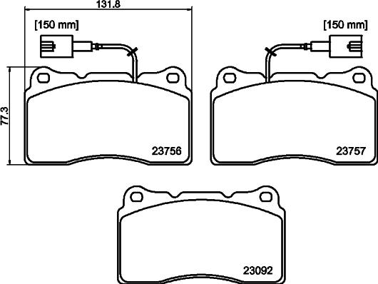 DON PCP2094 - Тормозные колодки, дисковые, комплект autospares.lv